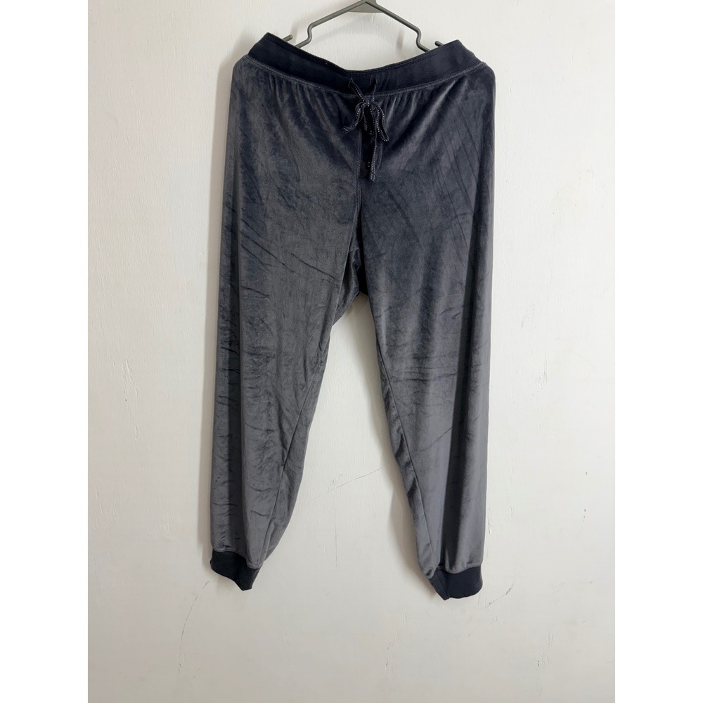 Secret Treasures Gray Velour Jogger Pajama Pants Women Large 12-14 Lounge Bottom